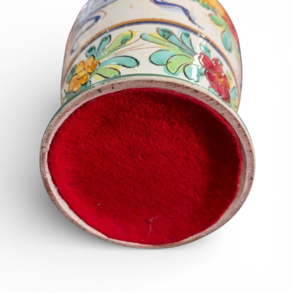 Vintage‎ Hand Painted Ceramic Vase Floral Majolica Art Pottery Decorative Urn - Picture 8 of 12